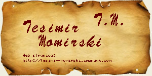 Tešimir Momirski vizit kartica